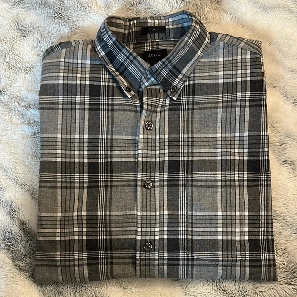 J. Crew plaid slim fit casual button down long sleeve shirt